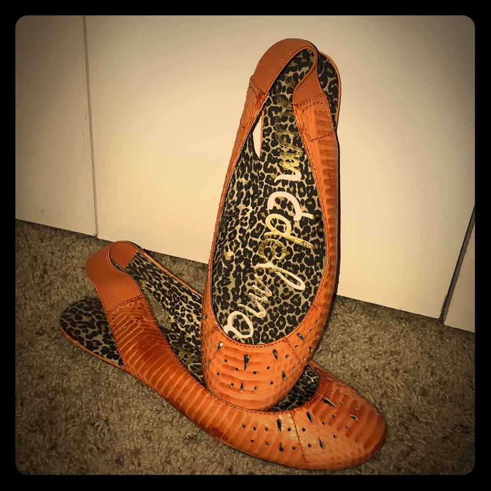 Sam Edelman flats in Orange Python 🧡
